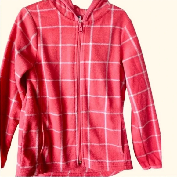 OLD NAVY EUC GIRLS FLEECE ZIP HOODIE TOP SHIRT JACKET WINTER FALL SIZE S / P 6 7 - Picture 2 of 4